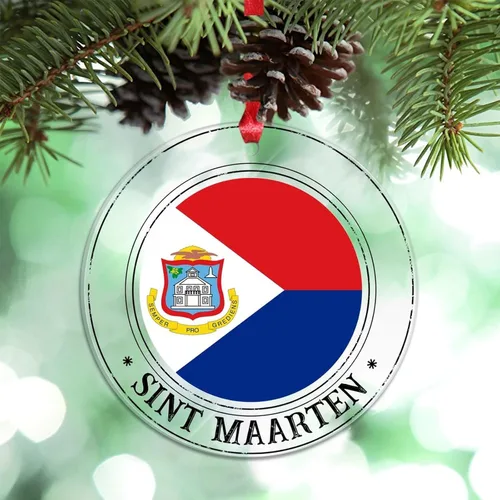 Vista 14 de Bandera nacional de Noruega, adornos de Navidad patrióticos 2023, decoraciones de Navidad para árbol, adornos acrílicos transparentes, colgante