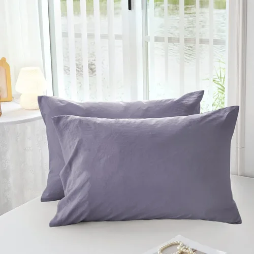 Vista 8 de MILDLY Funda de almohada súper suave – Fundas de almohada ligeras de microfibra lavada, tamaño King, color gris, 2 unidades, fácil cuidado