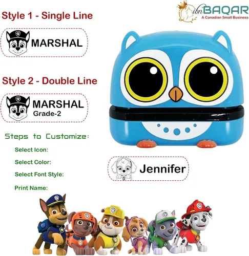 Vista 3 de Sello con nombre para ropa para niños, sellos para niños, etiquetas de ropa para niños, el sello de nombre personalizado, sellos de nombre para ropa