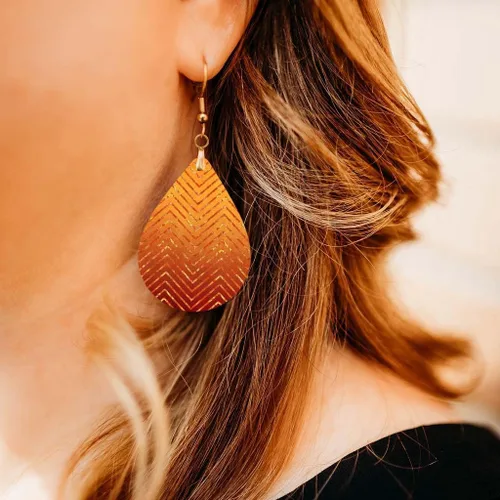 Vista 37 de Dangle Earrings for Women Colorful Dangling Drop Statement Jewelry Printed MDF Wood Teardrop Double Side Print Handmade by The Painted Pug