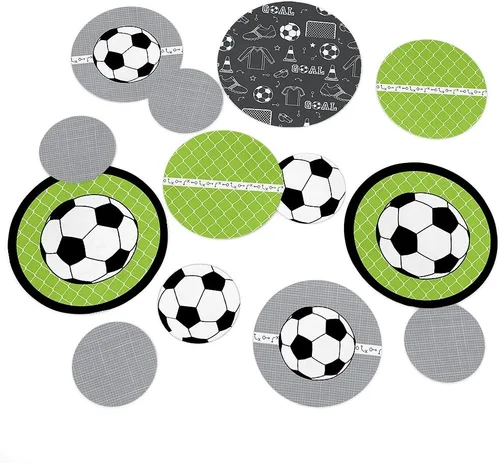 Vista 6 de Big Dot of Happiness Goaaal – Fútbol – Baby Shower o fiesta de cumpleaños – Confeti gigante – Decoraciones de fiesta – Confeti grande 27