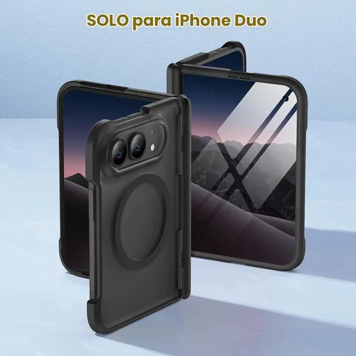 Vista 2 de Funda magnética para iPhone Duo con protección de bisagra, compatible con Negro