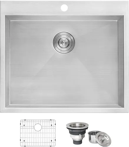 Vista 10 de Ruvati Fregadero de lavandería de montaje superior de 22 x 22 x 12 pulgadas, fregadero de utilidad profundo, fregadero utilitario de acero