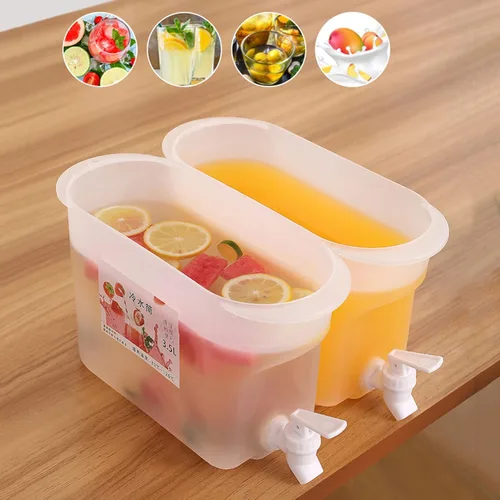 Vista 3 de Dispensador de material PP bebida con grifo, dispensador de bebidas de gran capacidad 3.5L dispensador de agua para refrigerador, dispensador