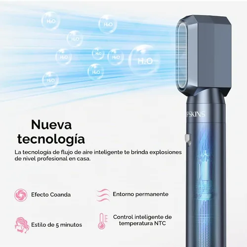 Vista 7 de Atopskins Cepillo secador de pelo 6 en 1, moldeador de aire desmontable, cepillo secador de pelo, 3 ajustes de calor, secado sin encrespamiento