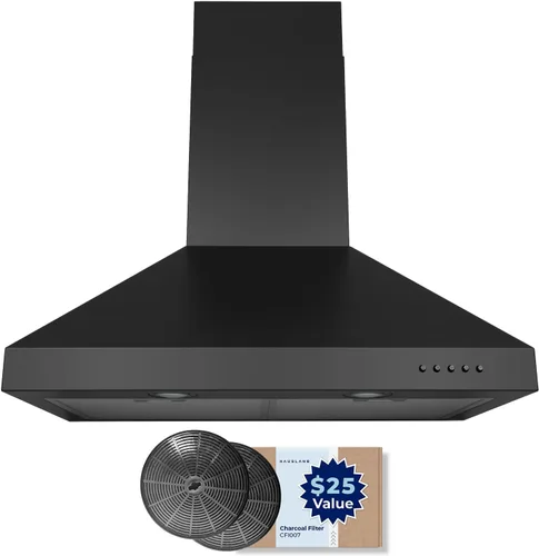 Vista 12 de Hauslane - Campana extractora de pared, 30 pulgadas, base convertible de 350-750 CFM Acero inoxidable