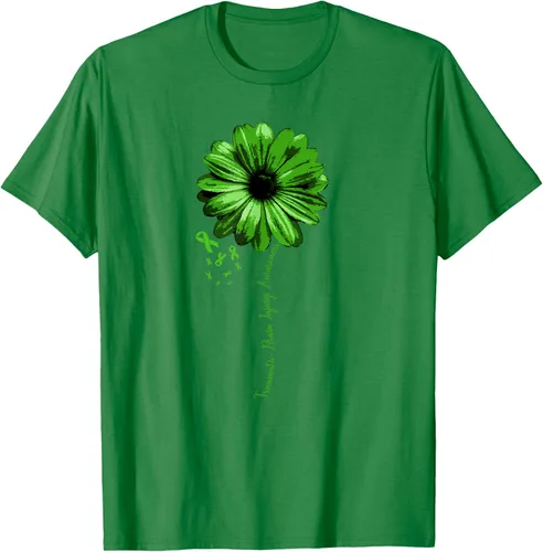 Vista 4 de Camiseta de conciencia de lesiones cerebrales traumáticas con cinta verde guerrero, Negro, S