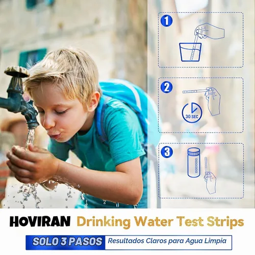 Vista 4 de Tiras de prueba del agua potable 125ct 18 parámetros, equipo casero de la prueba del agua