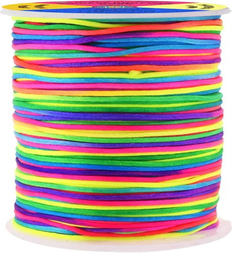 Vista 47 de Mandala Crafts Cordón de satén de cola de rattail de 0.02 in para nudos chinos de macramé