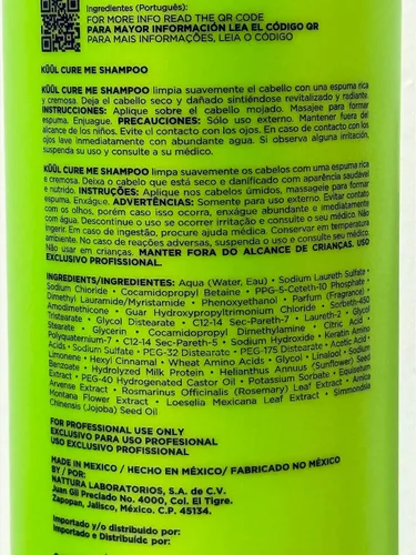 Vista 4 de Kuul Cure Me Champú 33.8 oz - CHAMPÚ KÜÜL RECONSTRUCTOR DEL CABELLO CON HIDRATACIÓN PROLONGADA - 1 litro / 1000 ML