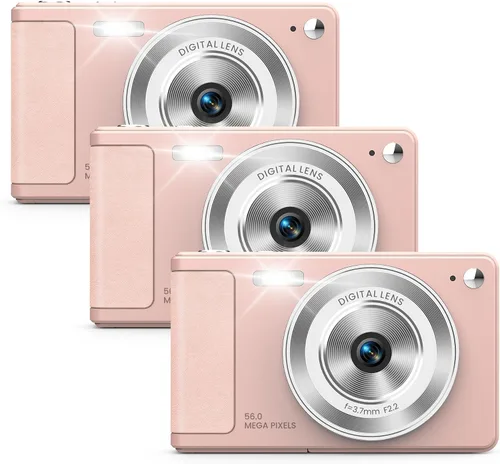 Vista 10 de WONNIE Cámara digital de 56 MP, FHD 1080P para apuntar y disparar con tarjeta SD de 32 GB, 2 baterías y cordón, ideal para niños y adolescentes