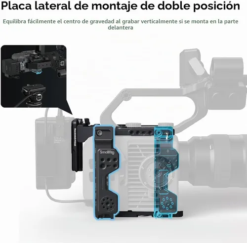 Vista 5 de SmallRig Kit de jaula de cámara para Sony FX6, jaula compacta con placa