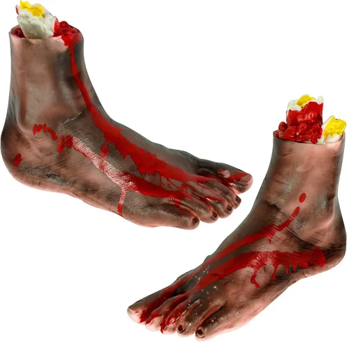 Vista 10 de KatchOn, Accesorio de mano sanguinolenta humana falsa – 10 pulgadas de largo Partes del cuerpo Accesorios de Halloween Manos falsas de miedo