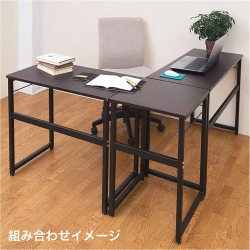 Vista 6 de Nakabayashi AMD-8045-DM - Escritorio de oficina, 31.496 x 17.717 in, grano de madera oscura