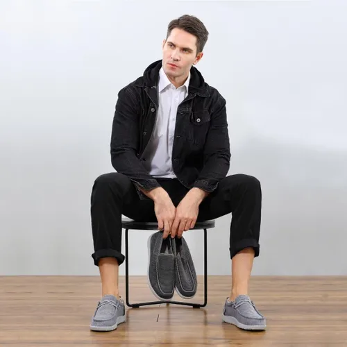 Vista 3 de 1TAZERO Mocasines de ancho ancho para hombre, con plantillas de soporte de arco, zapatos casuales para fasciti plantar con soporte de arco