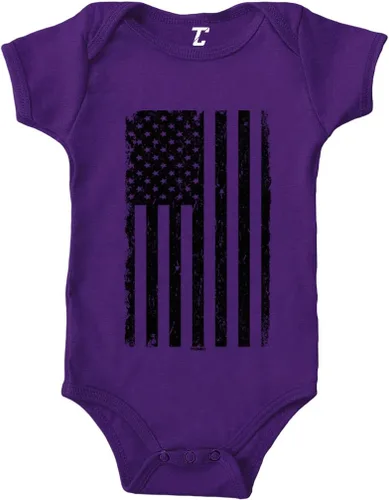Vista 31 de Tcombo Bandera americana negra envejecida - Body de Estados Unidos Negro - Lámina dorada