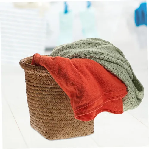 Vista 4 de Diseño de papelera tejida con paja para el hogar, uso versátil, sala de estar, dormitorio, cocina, 1 ud