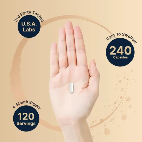 Vista 4 de NatureBell Pregnenolone 100 mg, 240 cápsulas 99% de pureza, grado micronizado para una mayor absorción, a base de plantas, precursor natural