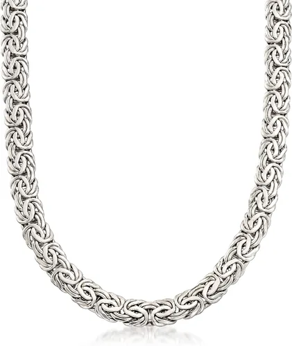 Vista 3 de Ross-Simons Collar bizantino de plata esterlina con ónix negro