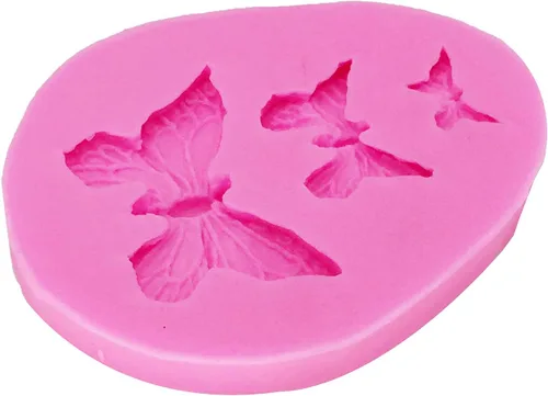 Vista 4 de Lindo molde de mariposa 3D reutilizable de grado alimenticio, moldes de silicona antiadherentes para decoración de tartas, molde de chocolate