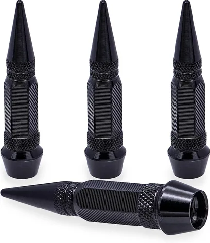 Vista 71 de 4 piezas de tapas de válvula de neumático con estilo púas, cubiertas de válvula de neumático universales de aleación de aluminio a prueba de polvo