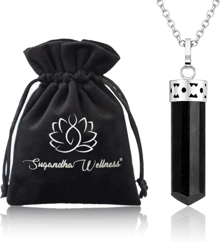 Vista 10 de Collar de Amazonita – Colgante de cristal curativo natural para calma, equilibrio y energía positiva Joyas de piedra cruda para hombres y mujeres