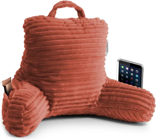 Vista 31 de Nestl Almohada de lectura para niños y adolescentes con espuma viscoelástica triturada, almohadas de respaldo de felpa de corte lujoso para leer
