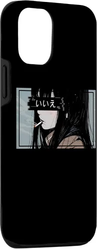 Vista 3 de iPhone 14 Chica triste fumar cigarrillo vanguardista gótico grunge estuche estético