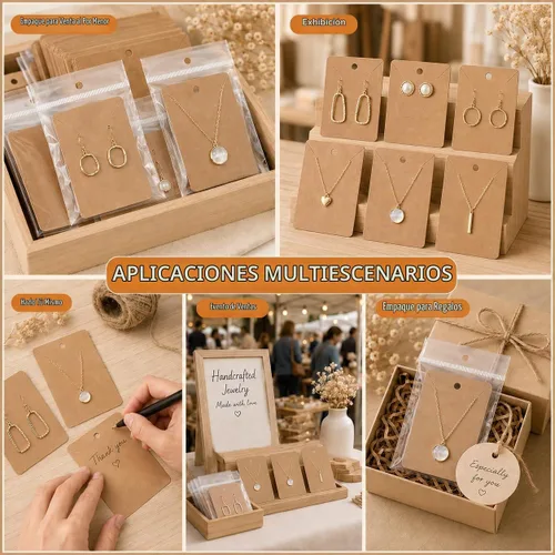 Vista 3 de ovsor Funciona muy bien con tarjetas de exhibición de aretes: tarjetas de aretes bien hechas de 3.5 x 2.4 pulgadas con buena calidad de papel