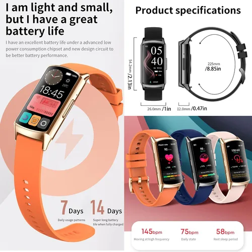 Vista 4 de ZPIMY AMOLED - Reloj inteligente de 1.58 pulgadas para mujer (llamada/respuesta de llamada), reloj inteligente impermeable 5ATM para hombre Oro