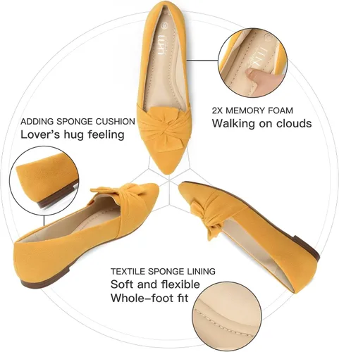 Vista 4 de MUSSHOE - Zapatos planos para mujer, de espuma viscoelástica, cómodos y puntiagudos