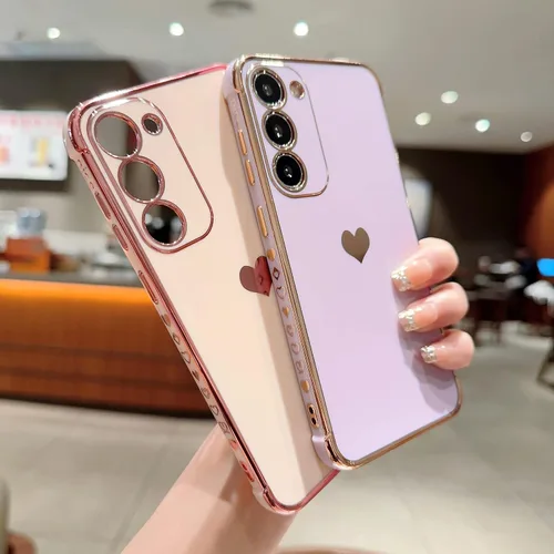 Vista 112 de phylla Funda de teléfono compatible con Samsung Galaxy A12 de 6.5 pulgadas, lindo corazón chapado en oro, elegante funda de lujo para mujer