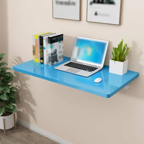 Vista 6 de Mesa de almacenamiento flotante plegable para montar en la pared, escritorio de computadora, mesa de trabajo resistente, mesa de costura, mesa