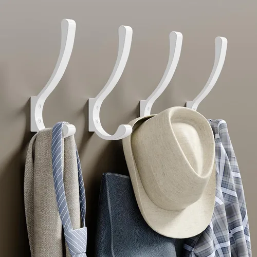 Vista 12 de saffruff Ganchos de montaje en pared, ganchos de metal resistentes para colgar ropa, mochila, bolsa, toalla y chaqueta, fuerte gancho de armario