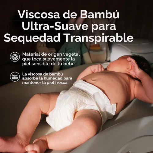 Vista 2 de ECO BOOM Joy - Pañales de viscosa de bambú para bebé, talla 1