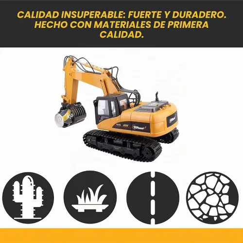 Vista 5 de Top Race Excavadora TR-215/211 2.4Ghz Control Remoto Excavadora Metal Construcción Juguete con Transmisor