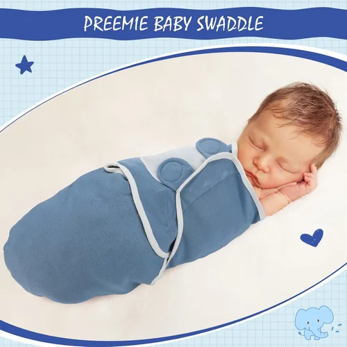 Vista 6 de 2 unidades, manta de algodón ajustable para niños y niñas (azul, verde)