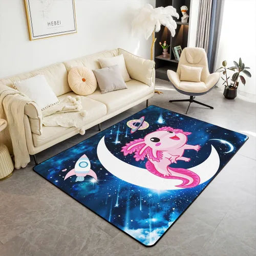 Vista 8 de Bonita alfombra de zorro de dibujos animados de 4 x 5 pies, alfombra de zorro para animales Kawaii, sala de estar, dormitorio, decorativa, bosque