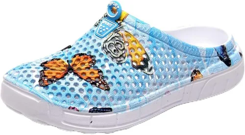 Vista 26 de LIBINXIF Zuecos de jardín para mujer, de malla, transpirables, sandalias de playa, zapatos de ducha, zapatos de agua, zapatos antideslizantes