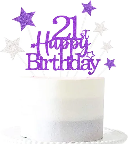 Vista 54 de Decoración brillante para tarta de primer cumpleaños feliz con estrella, adornos personalizados para tarta de 1 cumpleaños, decoraciones de fiesta