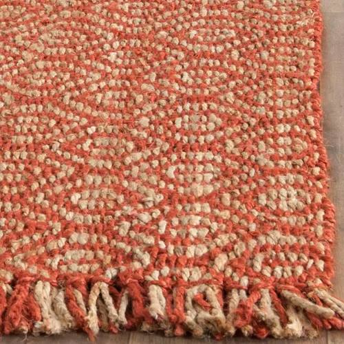 Vista 5 de SAFAVIEH Natural Fiber Collection NF445A - Alfombra de pasillo de 2 pies 6 pulgadas x 14 pies, color óxido, hecha a mano con flecos, ideal