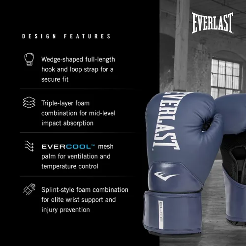 Vista 3 de Everlast Guantes de boxeo Elite 2 Azul marino