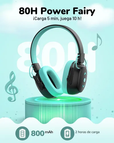 Vista 6 de Audífonos sensoriales para niños autistas, protección auditiva a prueba de sonido, cancelación de ruido, reducción de ruido SNR de 29 dB, 80 horas