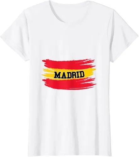 Vista 13 de Camiseta familiar de España Madrid con bandera española envejecida, Negro