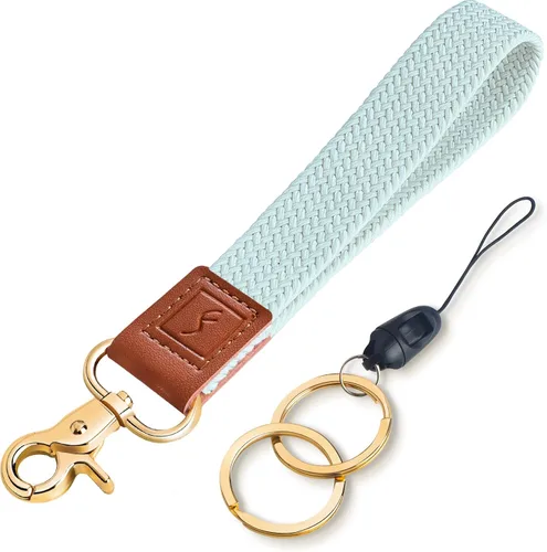 Vista 23 de Fishent Llavero de Muñeca Elástico, Cordones de Muñeca Trenzados Lindos para Llaves, Soporte de Llavero para Mujeres y Hombres, Correa de Muñeca