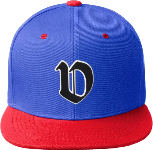 Vista 460 de Daxton Gorra clásica con visera de billete plano con letras del alfabeto inglés antiguo de la A a la Z