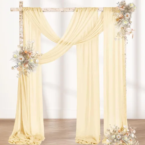 Vista 22 de MLMW Tela de Drapeado para Arco de Boda 1 Panel 29" x 20 Pies Tela Transparente Negra Cortinas de Telón de Fondo para Arco de Boda Cortinas Negro