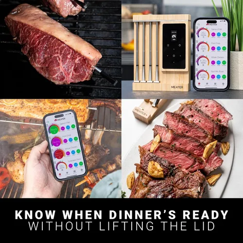 Vista 4 de MEATER Pro XL: Termómetro inteligente inalámbrico para carne 4 sondas multisensoriales Bluetooth y WiFi Resistencia al calor de 538°C