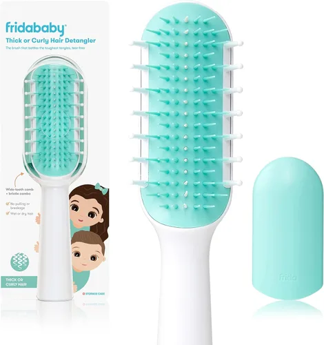 Vista 8 de Frida Baby Cepillo para desenredar el cabello fino o liso para niños Cepillo desenredante suave diseñado para cabello fino o liso, diseño sin