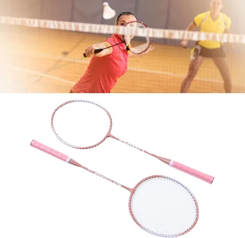 Vista 4 de Badminton Rackets, Professional Separate Iron Alloy Badminton Rackets with String Protector Anti Slip Grip, Lightweight Badminton Rackets Set for